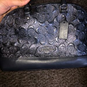 Blue glitter coach purse